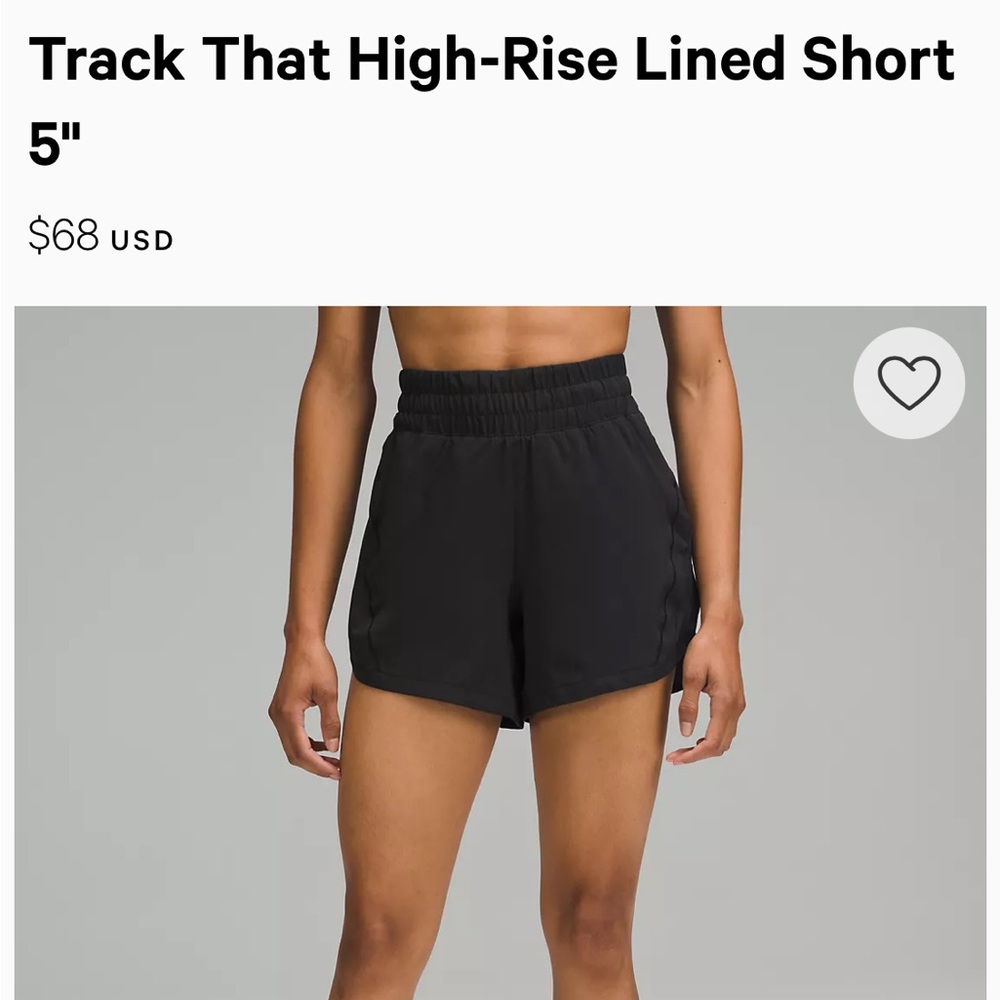NWOT Lululemon Track That High-Rise Lined Short 5"